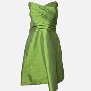 Alfred Sung Strapless Formal Strapless Green Dress for Prom or Bridesmaids